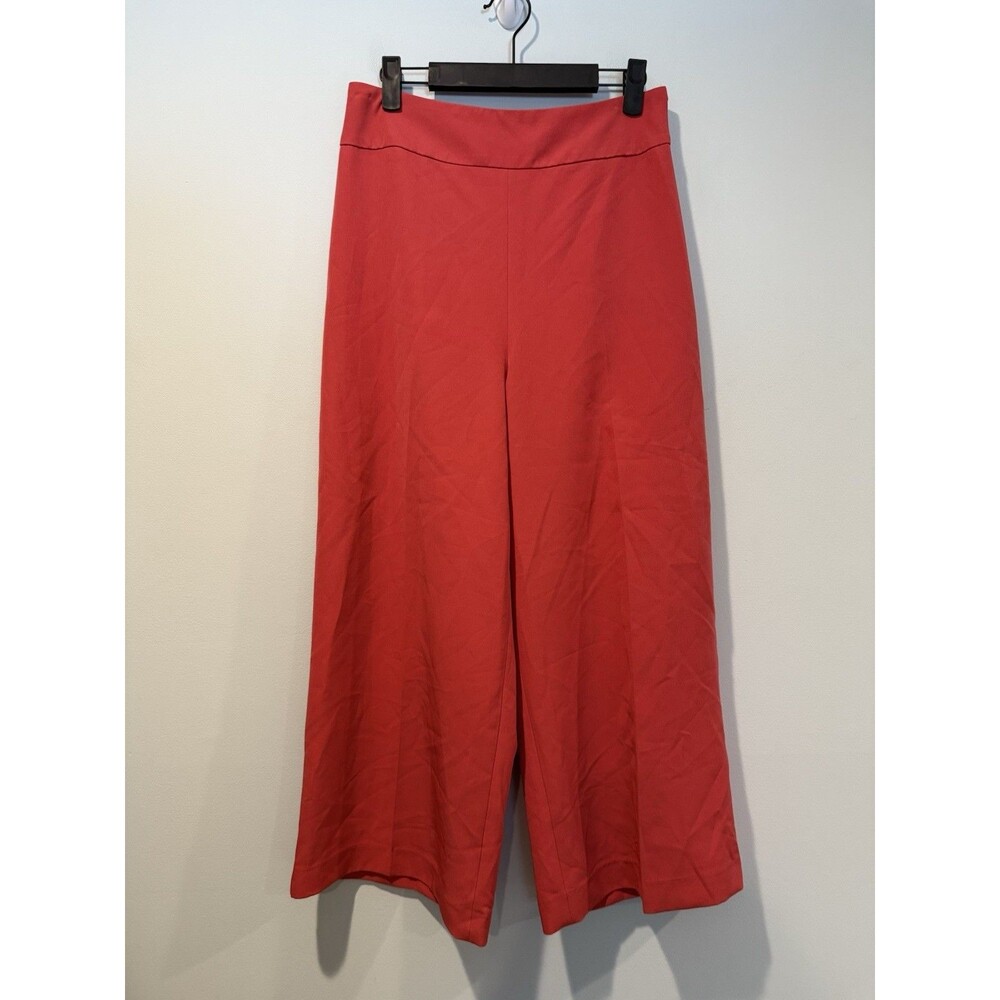 Express Culottes Pants Womens 6 Pink-Red High Rise Cropped Wide Leg Stretch Work